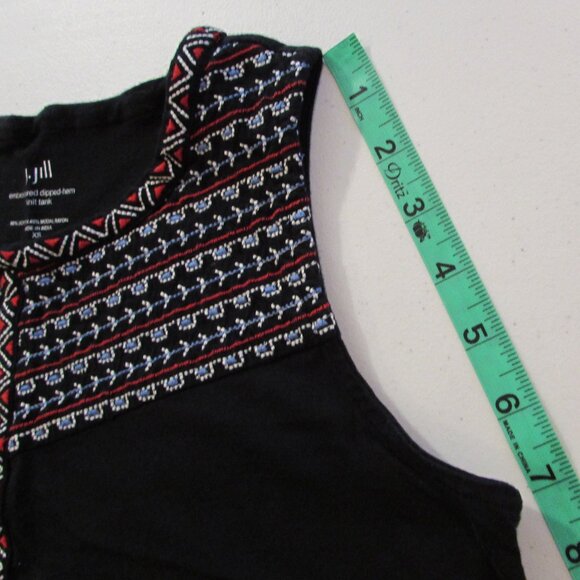 J Jill Embroidered Dipped Hem Knit Tank Cotton Blend XS - Picture 11 of 14
